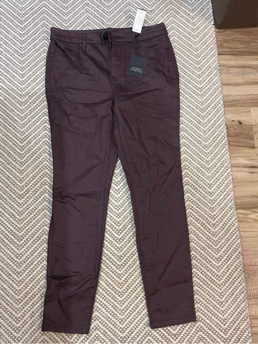 Kohl's Slim Stretch Pants in Dark Burgundy